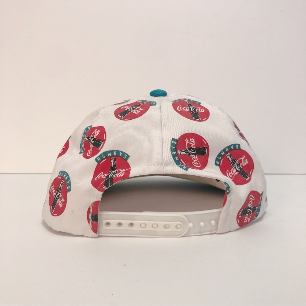 1990s Always Coca Cola All Over Print Hat Rare Vtg - image 4